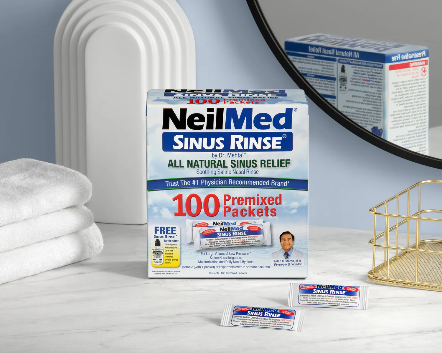 NeilMed Sinus Rinse Regular Premixed Packets 100ct Combo - Image 4