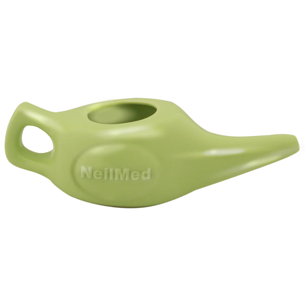 NasaFlo 8oz Porcelain Neti Pot with 30 Premixed Packets - Image 5