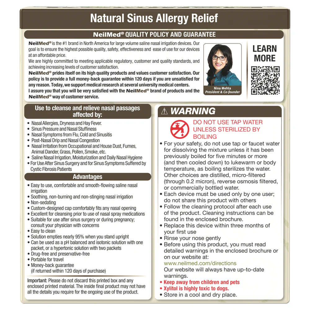 NeilMed Sinus Rinse Kit with Xylitol & NeilMed NasaMist Xylitol - Image 4