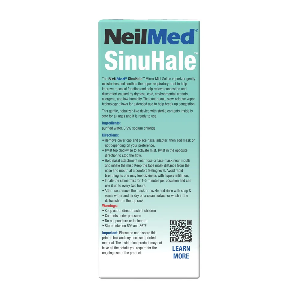 SinuHale Vapor Sterile Saline Mist Inhaler – 50 mL - Image 4